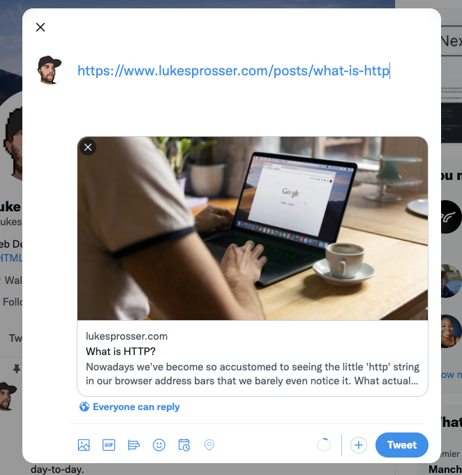 Composing a tweet with a Twitter Card
